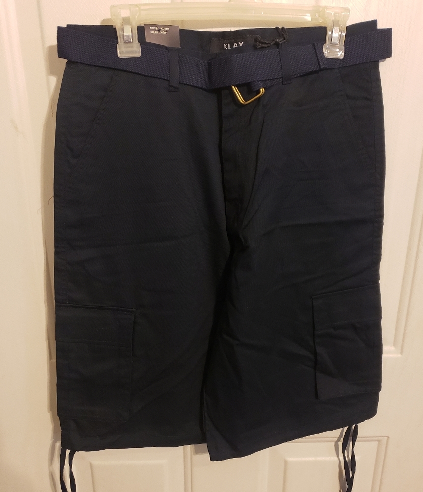 Klay Cargo Shorts Navy/Blue 12" inseam.